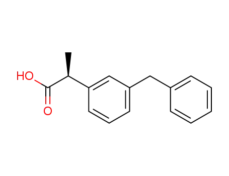 Molecular Structure of 22161-82-6 (Benzeneacetic acid, a-methyl-3-(phenylmethyl)-, (S)-)