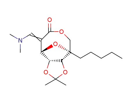 (1R*,6R*,7S*,8S*)-5-(dimethylaminomethylene)-7,8-isopropylidenedioxy-1-pentyl-3,9-dioxabicyclo<4.2.1>nonan-4-one