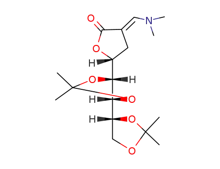 (R)-3-[1-Dimethylamino-meth-(E)-ylidene]-5-((4R,5R,4'R)-2,2,2',2'-tetramethyl-[4,4']bi[[1,3]dioxolanyl]-5-yl)-dihydro-furan-2-one