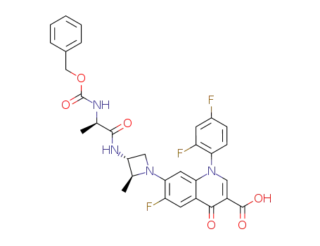 7-[(2S,3R)-3-((R)-2-Benzyloxycarbonylamino-propionylamino)-2-methyl-azetidin-1-yl]-1-(2,4-difluoro-phenyl)-6-fluoro-4-oxo-1,4-dihydro-quinoline-3-carboxylic acid