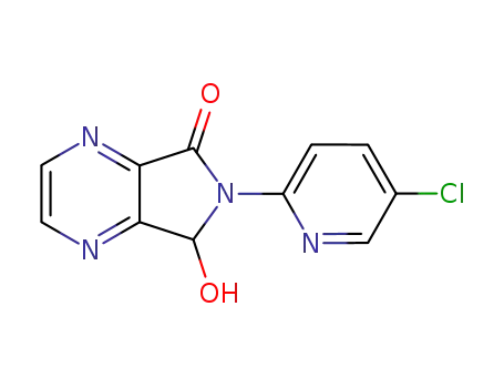 Molecular Structure of 43200-81-3 (6-(5-Chloro-2-pyridyl)-6,7-dihydro-7-hydroxy-5H-pyrrolo[3,4-b]pyrazin-5-one)