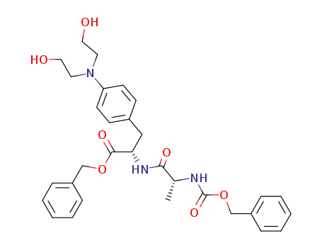 Molecular Structure of 184685-00-5 (L-Phenylalanine,
N-[(phenylmethoxy)carbonyl]-D-alanyl-4-[bis(2-hydroxyethyl)amino]-,
phenylmethyl ester)