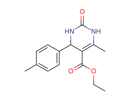 Molecular Structure of 299949-24-9 (ETHYL 6-METHYL-4-(4-METHYLPHENYL)-2-OXO-1,2,3,4-TETRAHYDRO-5-PYRIMIDINECARBOXYLATE)