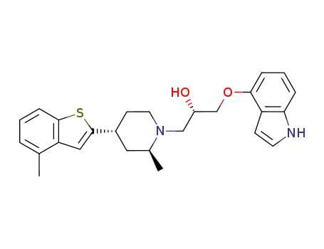 (2S)-1-(1H-indol-4-yl)oxy-3-[(2S,4R)-4-(4-methylbenzo[b]thiophen-2-yl)-2-methylpiperidinyl]-2-propanol