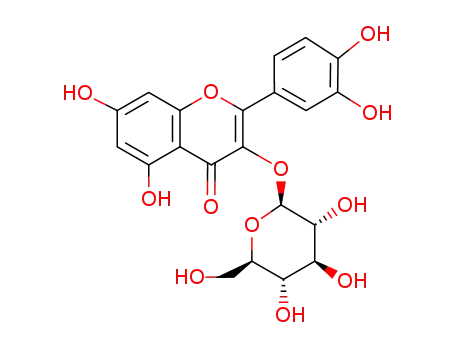 Molecular Structure of 482-35-9 (4H-1-Benzopyran-4-one,2-(3,4-dihydroxyphenyl)-3-(b-D-glucopyranosyloxy)-5,7-dihydroxy-)