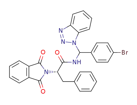 N-[benzotriazol-1-yl-(4-bromo-phenyl)-methyl]-2-(1,3-dioxo-1,3-dihydro-isoindol-2-yl)-3-phenyl-propionamide