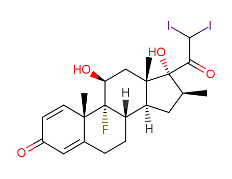 Pregna-1,4-diene-3,20-dione,9-fluoro-11,17-dihydroxy-21,21-diiodo-16-methyl-, (11b,16b)- (9CI)