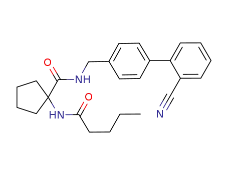 N-((2’-cyanobiphenyl-4-yl)methyl)-1-pentanamido cyclopentane carboxamide