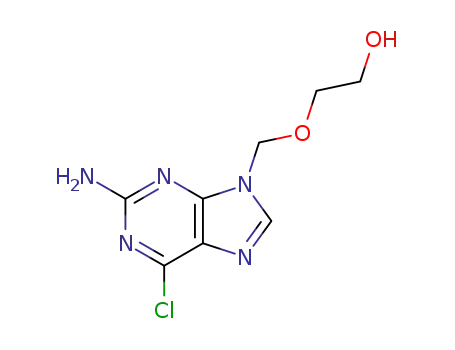 Molecular Structure of 81777-49-3 (2-[(2-amino-6-chloro-9H-purin-9-yl)methoxy]ethanol)