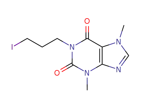 Molecular Structure of 60971-83-7 (1H-Purine-2,6-dione, 3,7-dihydro-1-(3-iodopropyl)-3,7-dimethyl-)
