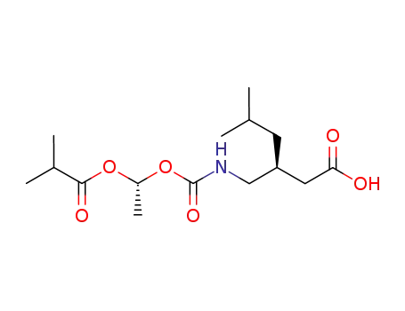 3-{[(α-(R)-isobutanoyloxyethoxy)carbonyl]aminomethyl}-5-(S)-methylhexanoic acid
