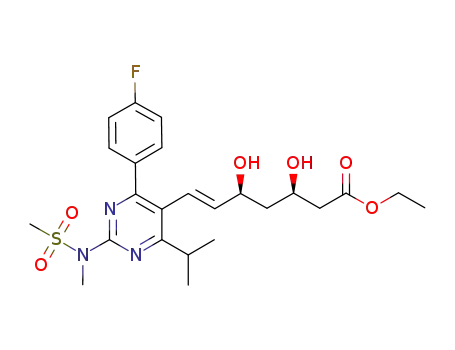 ethyl (3R),(5S),(6E)-7-[4-(4-fluorophenyl)-6-isopropyl-2-[methyl(methylsulfonyl)amino]pyrimidin-5-yl]-3,5-dihydroxy-6-heptenoate