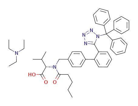 triethylammonium N-pentanoyl-N-[{2'-(1-(triphenylmethyl)-1H-tetrazol-5-yl)-1,1'-biphenyl-4-yl}methyl]-L-valinate