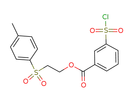 Molecular Structure of 651728-72-2 (Benzoic acid, 3-(chlorosulfonyl)-, 2-[(4-methylphenyl)sulfonyl]ethyl ester)