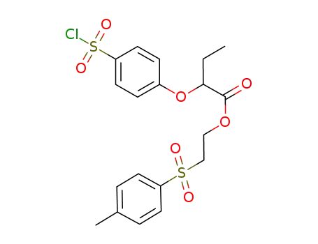 Molecular Structure of 651728-20-0 (Butanoic acid, 2-[4-(chlorosulfonyl)phenoxy]-,
2-[(4-methylphenyl)sulfonyl]ethyl ester)