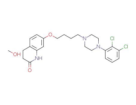 Molecular Structure of 884596-21-8 (2(1H)-Quinolinone,
7-[4-[4-(2,3-dichlorophenyl)-1-piperazinyl]butoxy]-3,4-dihydro-, compd.
with methanol (1:1))