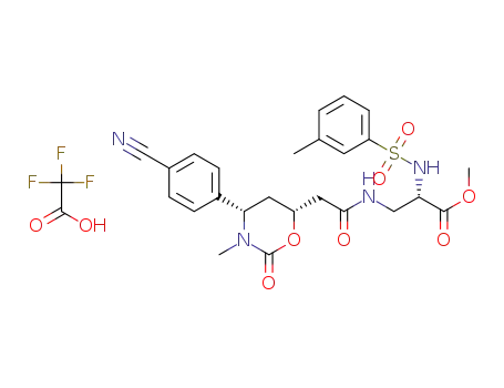 Cis-3-[[[4-(4-cyanophenyl)tetrahydro-3-methyl-2-oxo-2H-1,3-oxazin-6-yl]acetyl]amino]-N-[(3-methylphenyl)sulfonyl]-L-alanine methyl ester monotrifluoroacetic acid