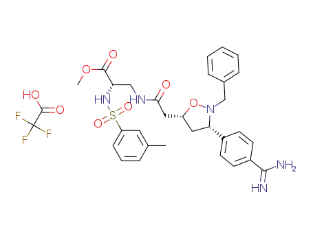 Cis-3-[2-[2-benzyl-3-[4-(aminoiminomethyl)phenyl]-isoxazolidin-5-yl]acetyl]amino-N-(3-methylphenylsulfonyl)-L-alanine methyl ester monotrifluoroacetic acid
