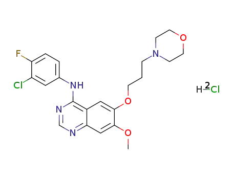 4-(3'-chloro-4'-fluoroanilino)-7-methoxy-6-(3-morpholinopropoxy)quinazoline dihydrochloride