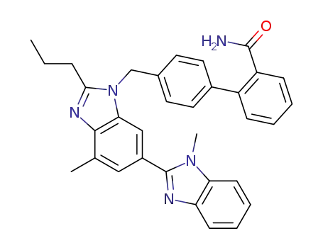 4’-((1,7′-dimethyl-2′-propyl-1H,3′H-[2,5′-bibenzo[d]imidazol]-3′-yl)methyl)-[1,1′-biphenyl]-2-carboxamide