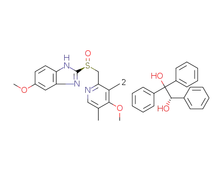 (S)-5-methoxy-2-[[(4-methoxy-3,5-dimethyl-2-pyridinyl)methyl]sulfinyl]-1H-benzimidazole [(S)-1,1,2-triphenyl-1,2-ethanediol]2