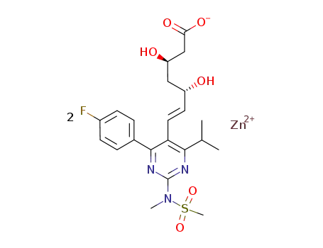 (+)-7-[4-(4-fluorophenyl)-6-isopropyl-2-(N-methyl-N-methylsulphonyl-amino)pyrimidin-5-yl]-(3R,5S)-dihydroxy-(E)-6-heptenecarboxylic acid zinc salt