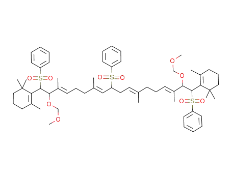 1,9,18-tris(benzenesulfonyl)-3,7,12,16-tetramethyl-1,18-bis(2,6,6-trimethyl-1-cyclohexen-1-yl)-3,7,11,15-octadecatetraene-2,17-diol, bis(methoxymethyl) ether