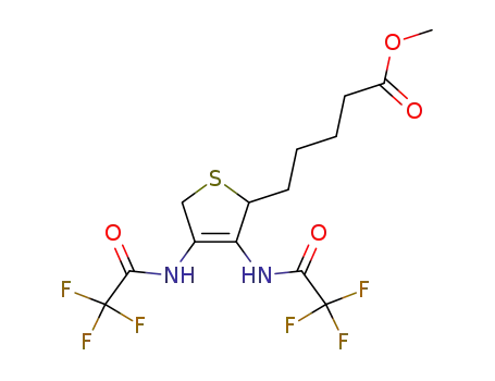 5-[3,4-bis-(2,2,2-trifluoro-acetylamino)-2,5-dihydro-thiophen-2-yl]-pentanoic acid methyl ester