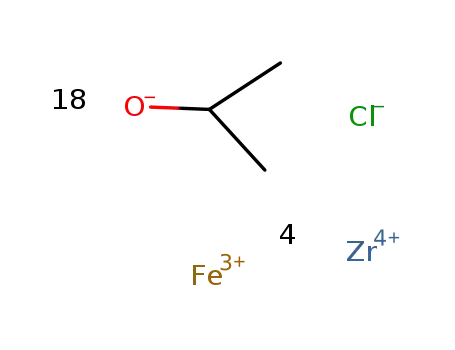 Fe(3+)*4Zr(4+)*18(OCH(CH3)2)(1-)*Cl(1-)