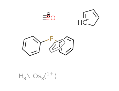 NiOs3H3(1+)*C5H5(1-)*8CO*P(C6H5)3=(C5H5)NiOs3H3(CO)8(P(C6H5)3)