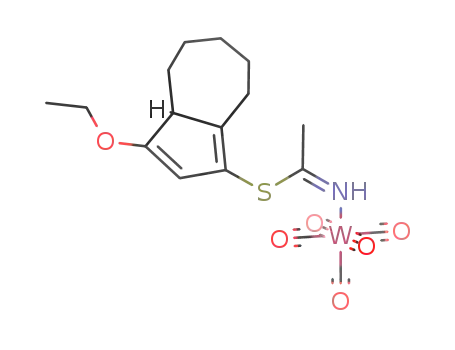(3aR*)-pentacarbonyl[thioacetimidic acid (3-ethoxy-4,5,6,7,8-pentahydro-3aH-azulen-1-yl) ester-N]tungsten