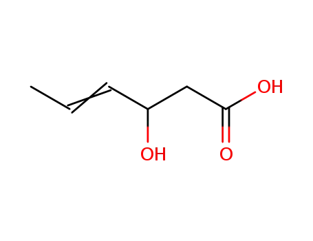 Molecular Structure of 13893-40-8 (4-Hexenoic acid, 3-hydroxy-)