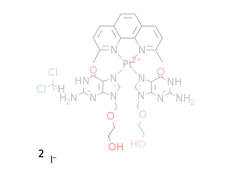 [(9-(2-hydroxyethoxymethyl)-guanine)2(2,9-dimethyl-1,10-phenantroline)Pt(II)]I2*CH2Cl2