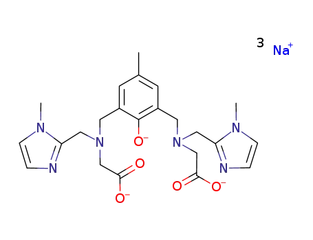 2,6-bis[N-(N-(carboxylmethyl)-N-((1-methylimidazol)methyl)amine)methyl]-4-methylphenolate, trisodium salt