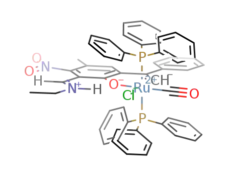 [Ru(η2-C6HCPhCH-1-O-2-CHNHEt-3-NO2-4-Me-5)(PPh3)2(CO)Cl]