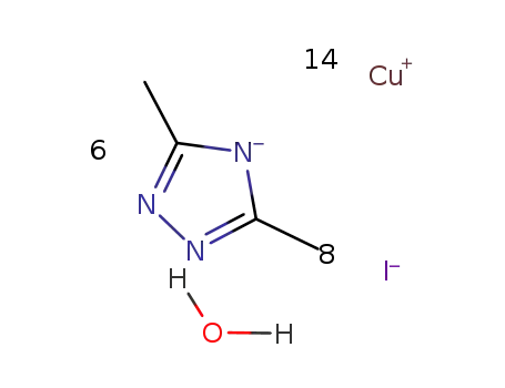 [((Cu4I4)2(water))(Cu6(3,5-dimethyl-1,2,4-triazole(-H))6)]n