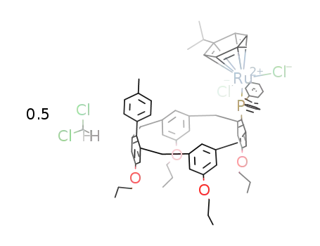dichlorido-(η6-cymene)-[5-diphenylphosphino-17-(p-tolyl)-25,26,27,28-tetrapropoxycalix[4]arene]ruthenium(II)*0.5(dichloromethane)