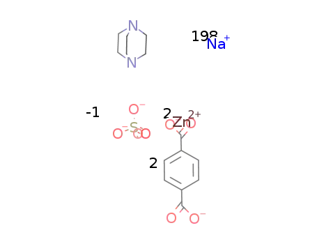 [(zinc)2(terephthalate)2(1,4-diazabicyclo[2.2.2]octane)]*(x)Na2SO4 [Zn2(C6H4(COO)2)2(N2(C2H4)3)]*99Na2SO4, hexagonal