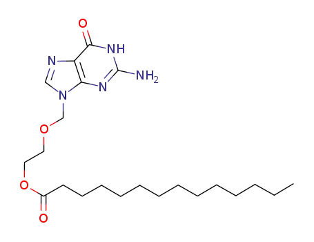 2-amino-9-[(2-tetradecanoyloxy)ethyloxy-methyl]-1,9-dihydro-6H-purin-6-one