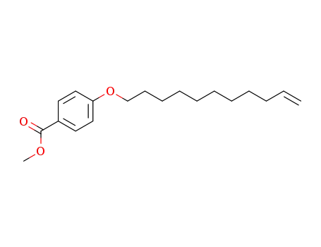 Molecular Structure of 59100-35-5 (Benzoic acid, 4-(10-undecenyloxy)-, methyl ester)