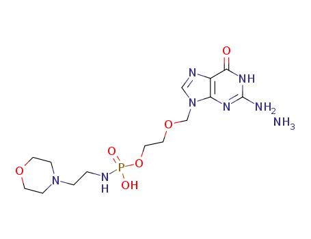 N-(2-morpholinoethyl)-2-[(2-amino-6-oxo-3,6-dihydro-9H-purin-9-yl)methoxy]ethyl phosphoramidate ammonium salt