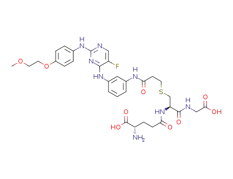 (S)-2-amino-5-((R)-1-(carboxymethylamino)-3-(3-(3-(5-fluoro-2-(4-(2-methoxyethoxy)phenylamino)pyrimidin-4-ylamino)phenylamino)-3-oxopropylthio)-1-oxopropan-2-ylamino)-5-oxopentanoic acid
