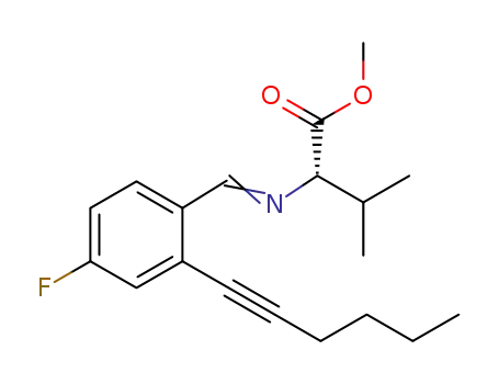 methyl (S)-2-((4-fluoro-2-(hex-1-ynyl)benzylidene)amino)-3-methylbutanoate