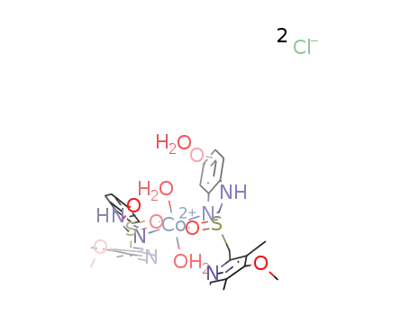 [Co(H2O)2(5-methoxy-2-[[(4-methoxy-3,5-dimethyl-2-pyridinyl)methyl]sulfinyl]-1H-benzimidazole)2]Cl2*H2O