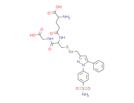 2-amino-4-{1-(carboxymethyl-carbamoyl)-2-[5-phenyl-1-(4-sulfamoylphenyl)-1H-pyrazol-3yl]methylselanylthiol-ethylcarbamoyl}-butyric acid