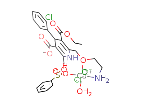 [Ca(2-[(2-aminoethoxy)-methyl]-4-(2-chlorophenyl)-1,4-dihydro-6-methyl-3,5-pyridine dicarboxylic acid 3-ethyl-5-methyl esterbenzene sulfonate)(Cl)2(H2O)]