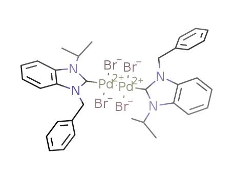 di-μ-bromo-bis(1-benzyl-3-isopropylbenzimidazolin-2-ylidene)dibromodipalladium(II)