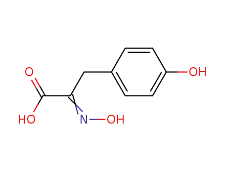 Molecular Structure of 56401-28-6 (Benzenepropanoic acid, 4-hydroxy-a-(hydroxyimino)-)
