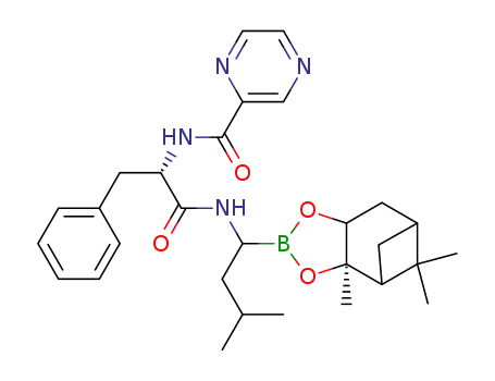 N-((2S)-1-((3-methyl-1-((3aR)-3a,5,5-trimethylhexahydro-4,6-methanobenzo[d][1,3,2]dioxaborol-2-yl)butyl)amino)-1-oxo-3-phenylpropan-2-yl)pyrazine-2-carboxamide