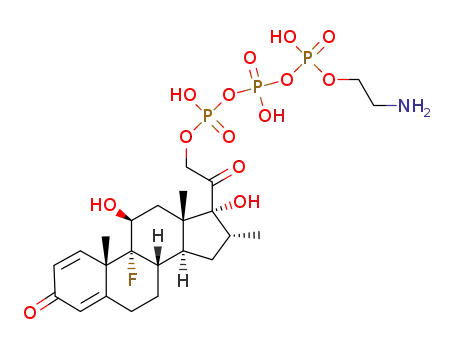 2-amionethyl (2-((8S,9R,10S,11S,13S,14S,16R,17R)-9-fluoro-11,17-dihydroxy-10,13,16-trimethyl-3-oxo-6,7,8,9,10,11,12,13,14,15,16,17-dodecahydro-3H-cyclopenta[a]phenanthren-17-yl)-2-oxoethyl) trihydrogentriphosphate